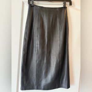 Elegant Black Leather Skirt